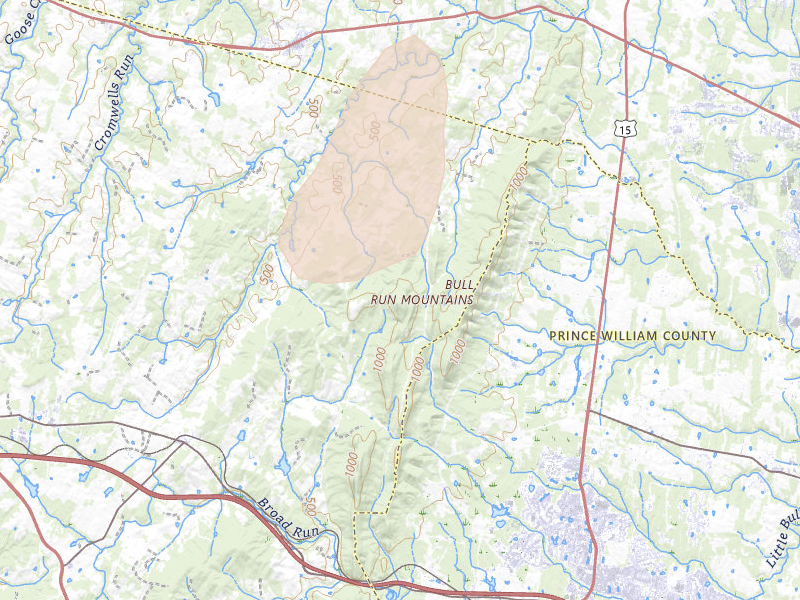 Radar-estimated hail-size map of the storm over The Plains, VA on Sep 2, 2026