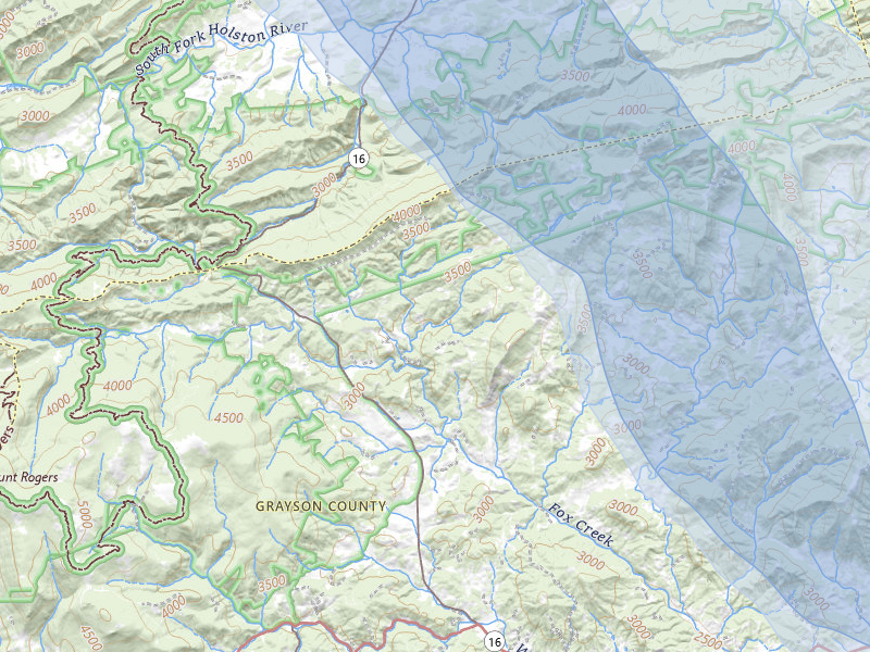 NEXRAD radar-signature map of the hail storm over Troutdale, VA on Jul 28, 2026