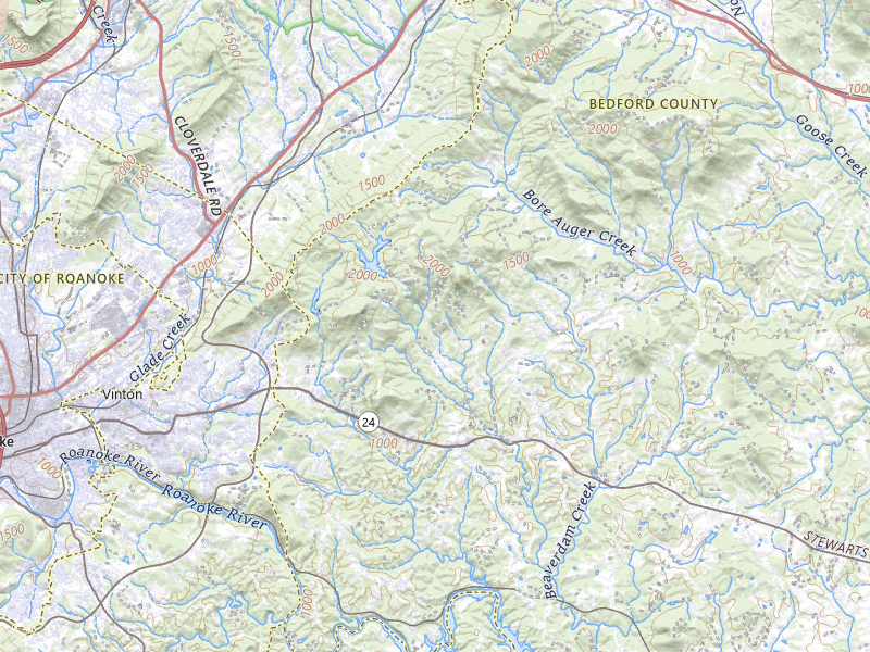 Radar-estimated hail-size map of the storm over Vinton, VA on Apr 1, 2026