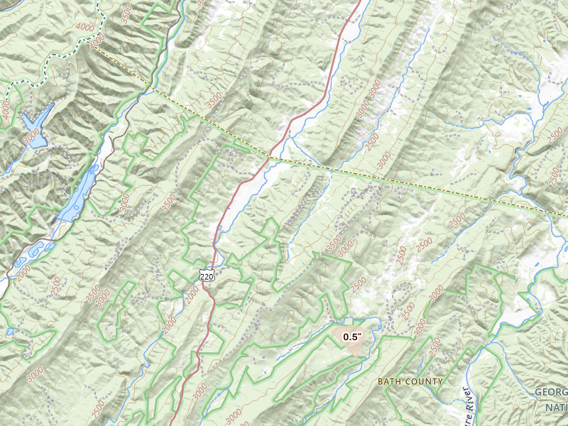 Radar-estimated hail-size map of the storm over Warm Springs, VA on May 13, 2026