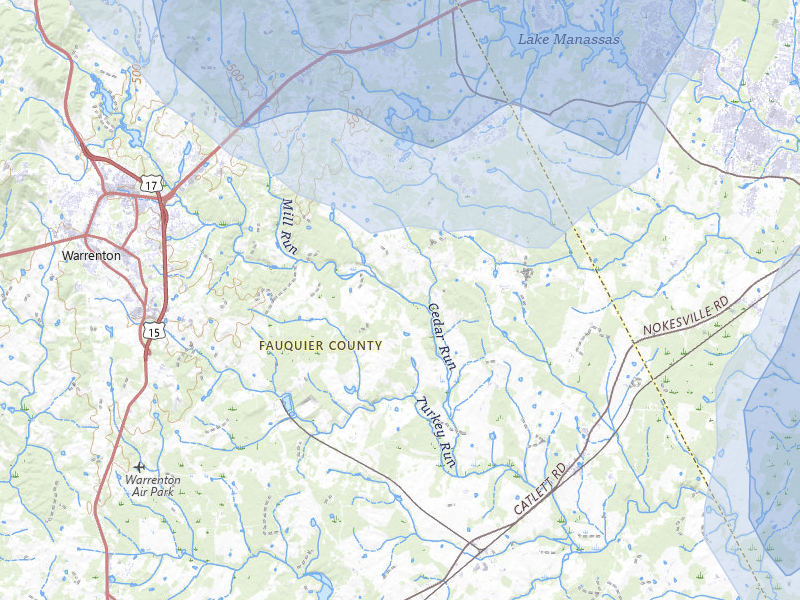 NEXRAD radar-signature map of the hail storm over Warrenton, VA on May 27, 2026