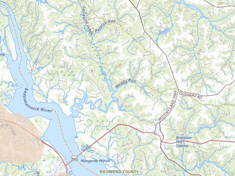 Radar-estimated hail-size map of the storm over Warsaw, VA on Jul 28, 2026