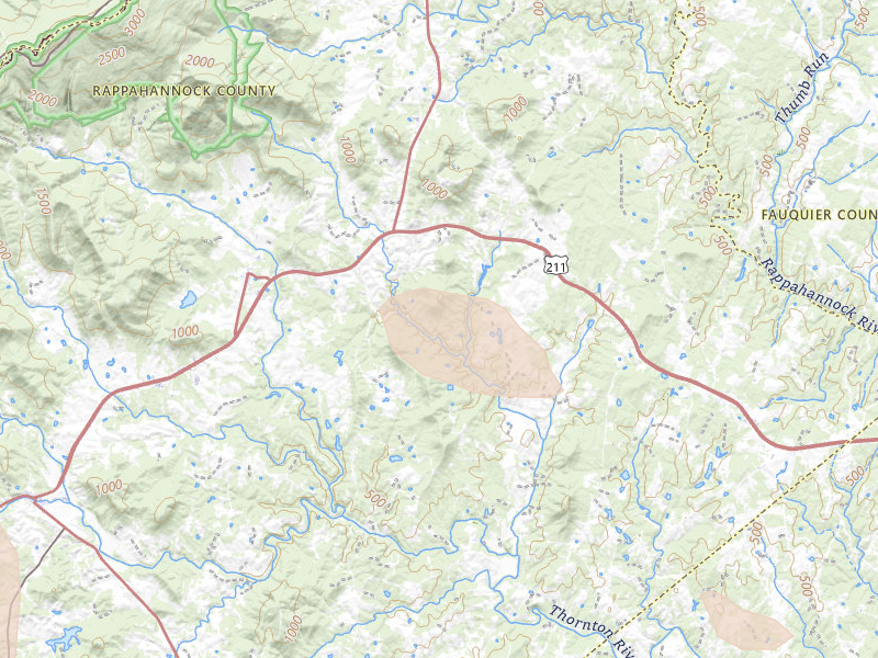 Radar-estimated hail-size map of the storm over Washington, VA on Jul 28, 2026