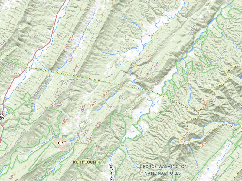 Radar-estimated hail-size map of the storm over Williamsville, VA on May 13, 2026