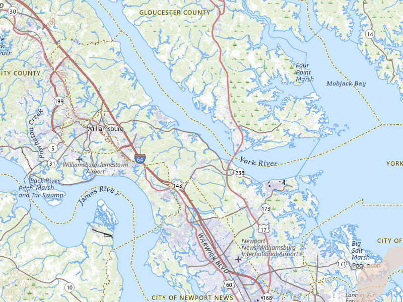 Radar-estimated hail-size map of the storm over Yorktown, VA on Jun 14, 2026