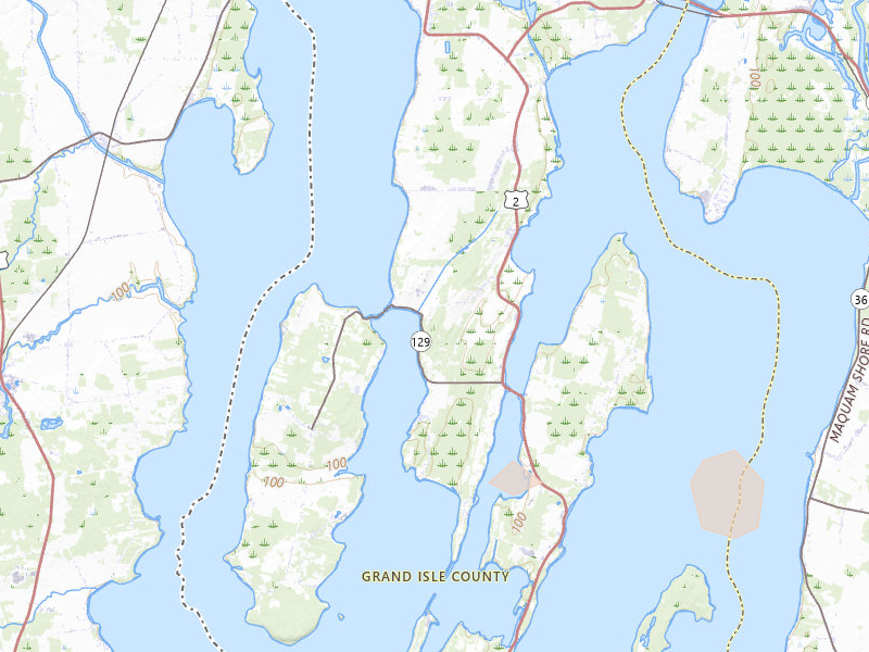 Radar-estimated hail-size map of the storm over Alburgh, VT on Aug 10, 2026