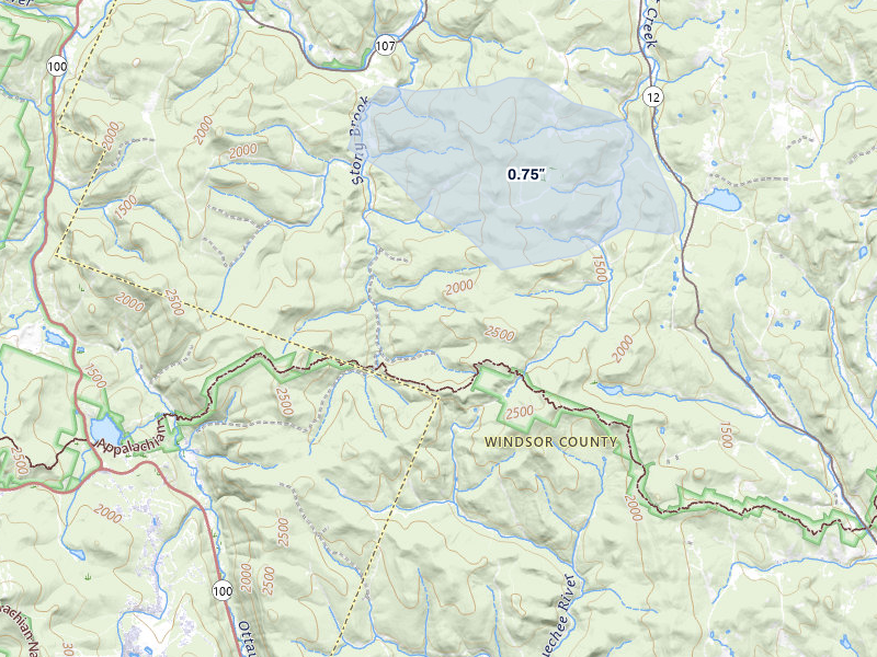 NEXRAD radar-signature map of the hail storm over Bethel, VT on Jul 1, 2026