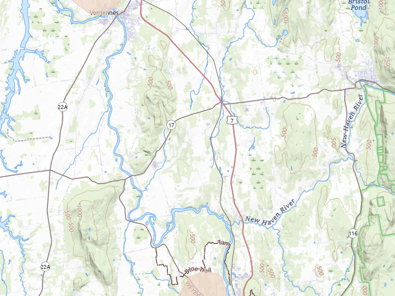 Radar-estimated hail-size map of the storm over New Haven, VT on Jul 1, 2026