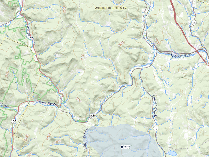 NEXRAD radar-signature map of the hail storm over Stockbridge, VT on Jul 1, 2026
