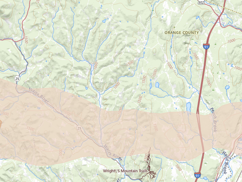Radar-estimated hail-size map of the storm over Topsham, VT on Apr 16, 2026
