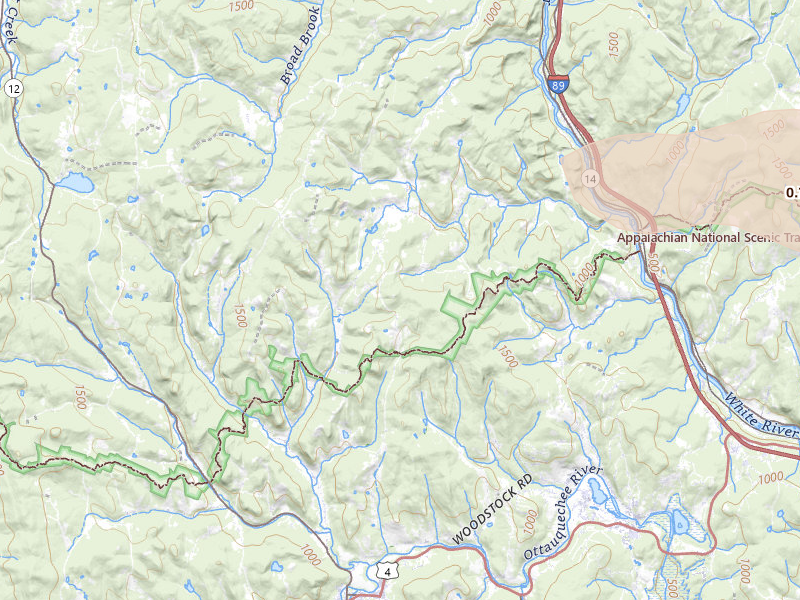 Radar-estimated hail-size map of the storm over Woodstock, VT on Jul 1, 2026