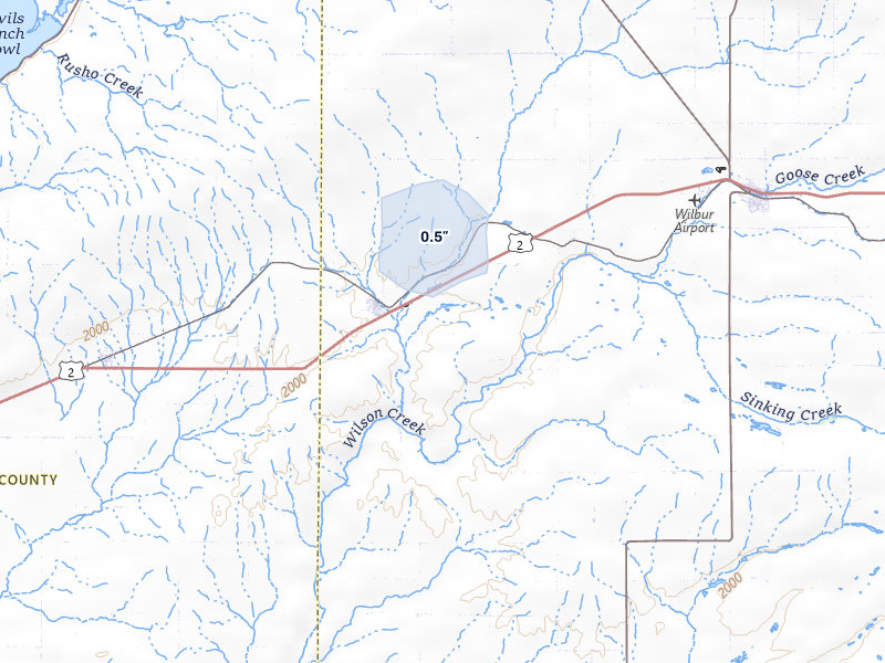 NEXRAD radar-signature map of the hail storm over Almira, WA on May 12, 2026