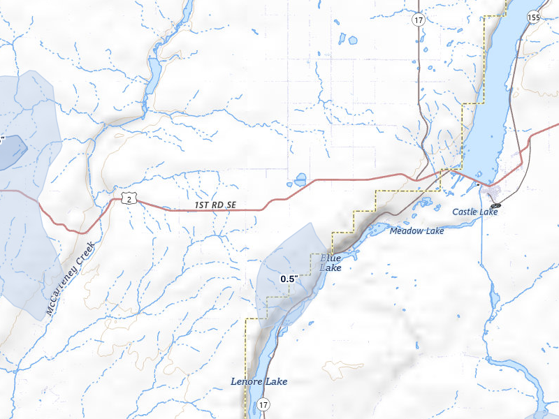NEXRAD radar-signature map of the hail storm over Coulee City, WA on May 28, 2026