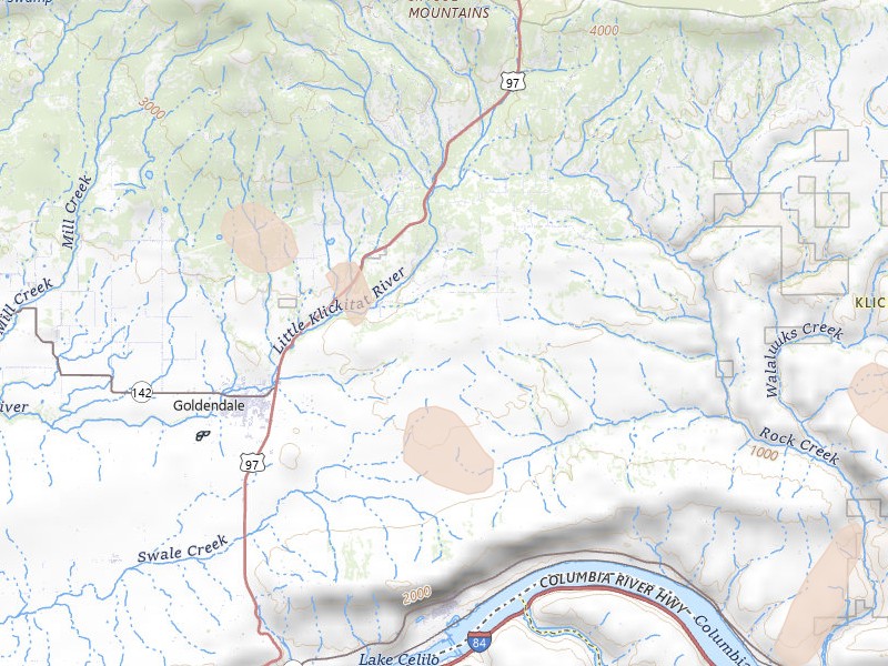 Radar-estimated hail-size map of the storm over Goldendale, WA on May 28, 2026