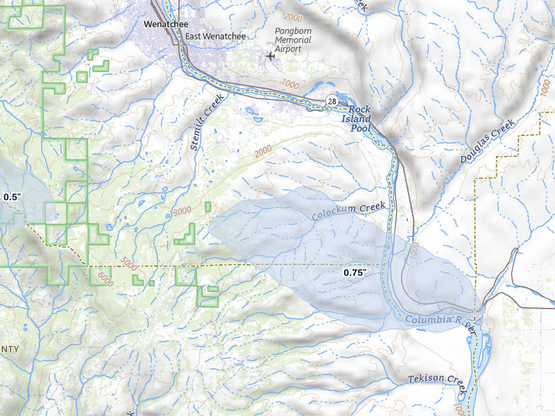 NEXRAD radar-signature map of the hail storm over Malaga, WA on May 28, 2026