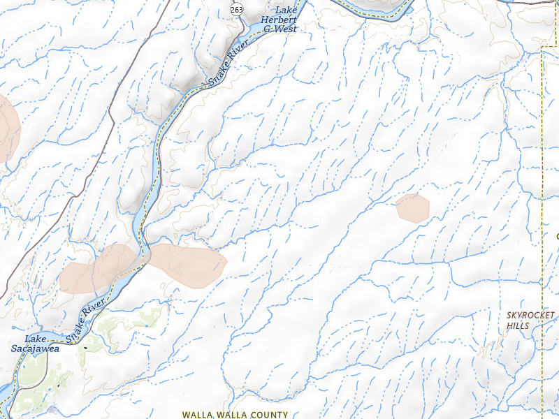 Radar-estimated hail-size map of the storm over Prescott, WA on May 28, 2026