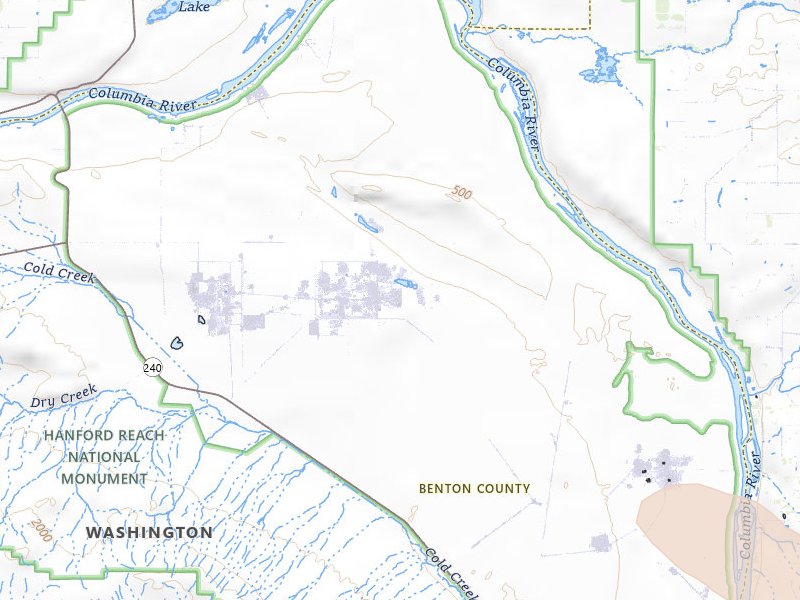 Radar-estimated hail-size map of the storm over Sunnyside, WA on May 28, 2026