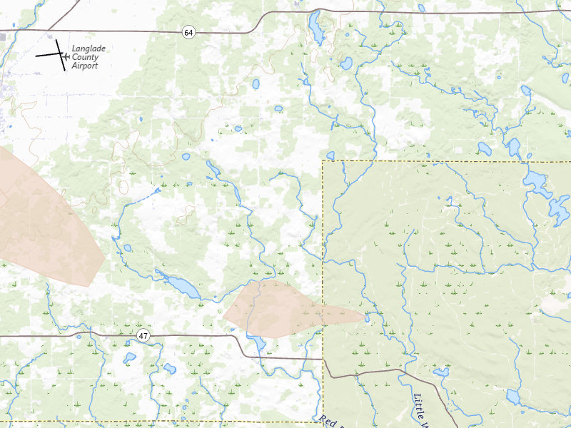 Radar-estimated hail-size map of the storm over Antigo, WI on Jun 24, 2026