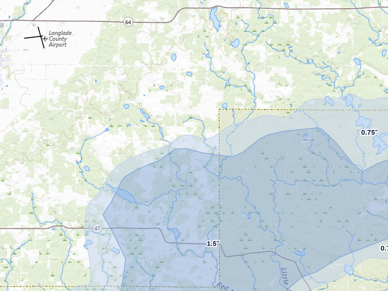 NEXRAD radar-signature map of the hail storm over Antigo, WI on Jun 30, 2026