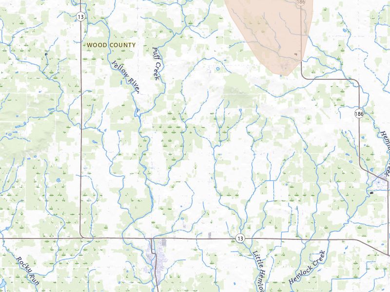 Radar-estimated hail-size map of the storm over Arpin, WI on May 27, 2026