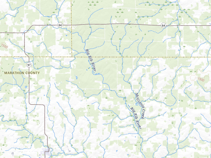 Radar-estimated hail-size map of the storm over Athens, WI on May 27, 2026