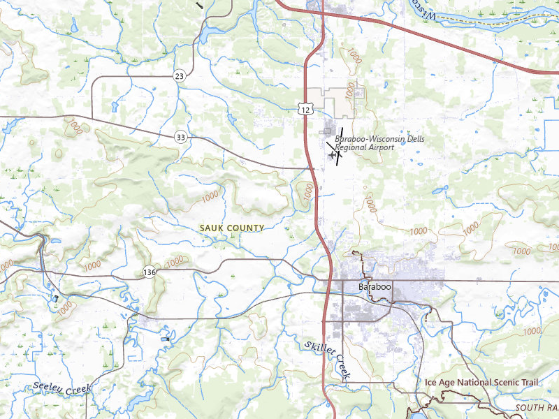 Radar-estimated hail-size map of the storm over Baraboo, WI on Jun 30, 2026