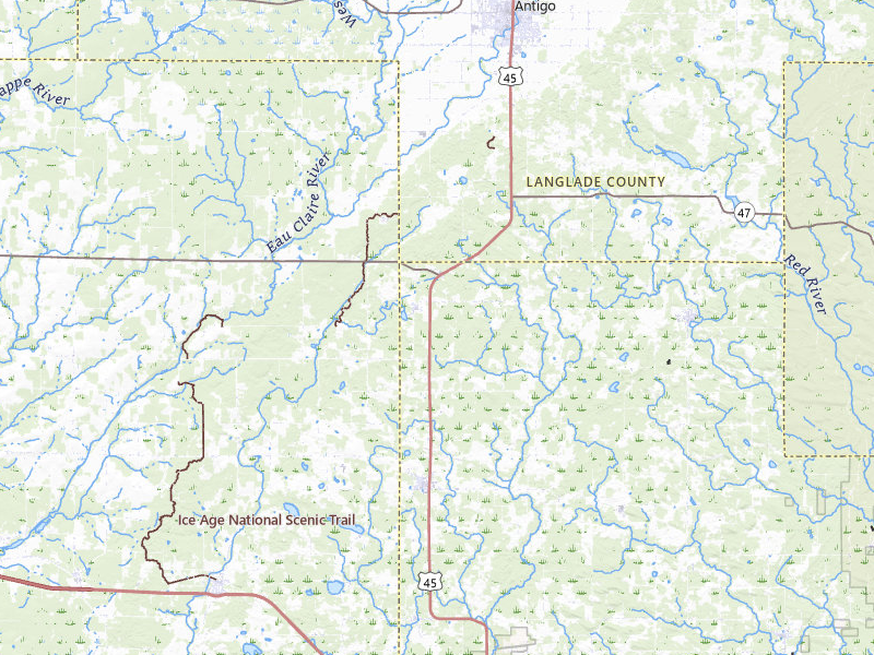 Radar-estimated hail-size map of the storm over Birnamwood, WI on Apr 17, 2026
