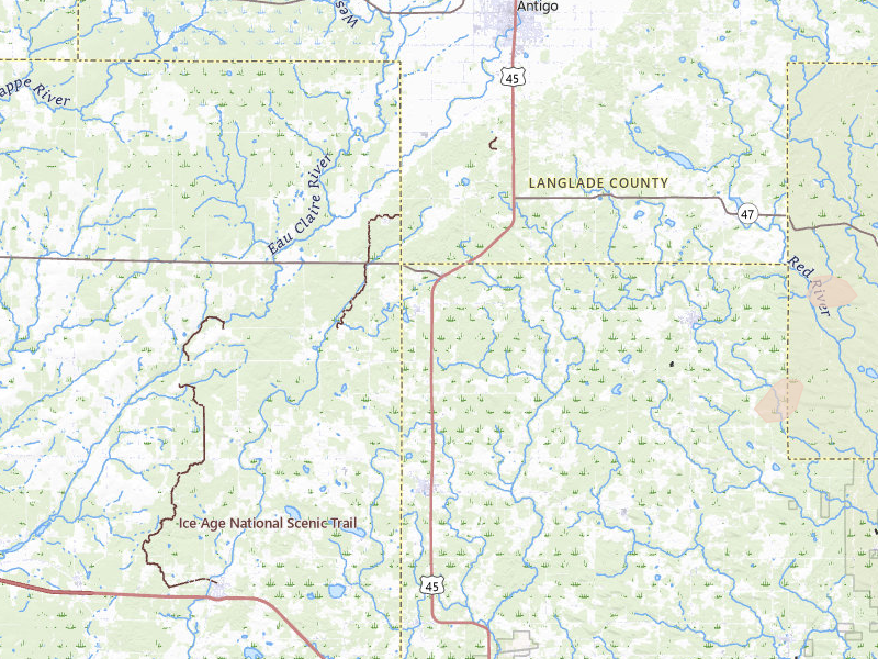 Radar-estimated hail-size map of the storm over Birnamwood, WI on Jun 10, 2026
