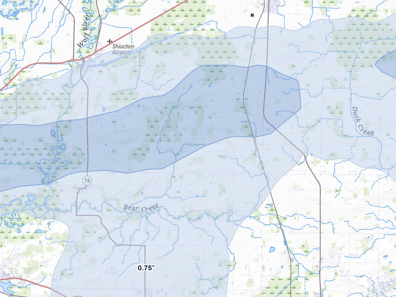 NEXRAD radar-signature map of the hail storm over Black Creek, WI on Jun 30, 2026