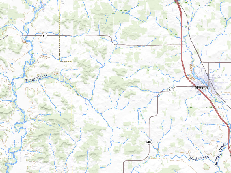 Radar-estimated hail-size map of the storm over Bloomer, WI on Apr 13, 2026