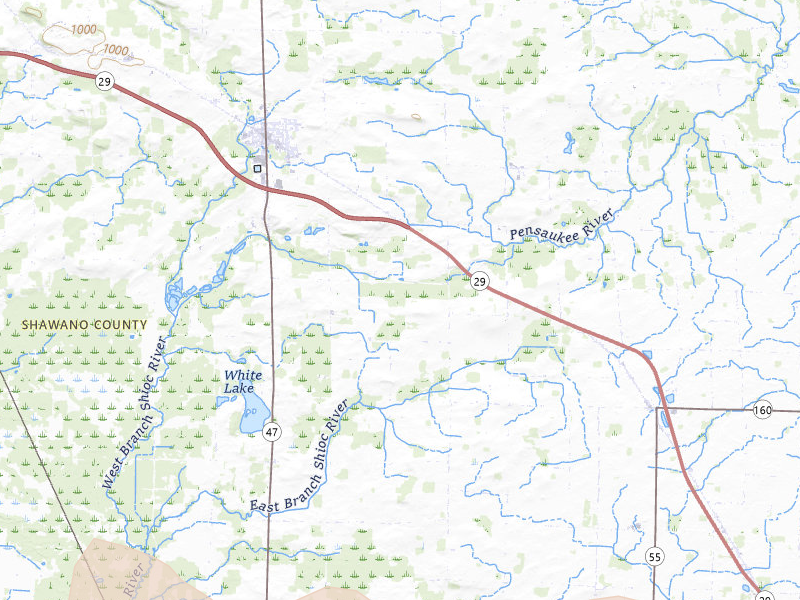 Radar-estimated hail-size map of the storm over Bonduel, WI on Mar 30, 2026