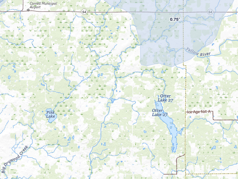 NEXRAD radar-signature map of the hail over Boyd, WI
