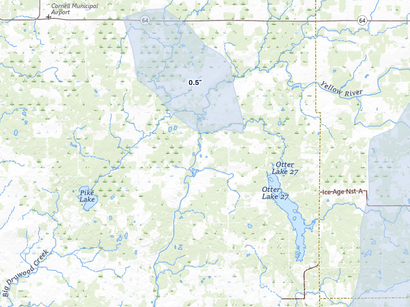 NEXRAD radar-signature map of the hail storm over Boyd, WI on May 17, 2026