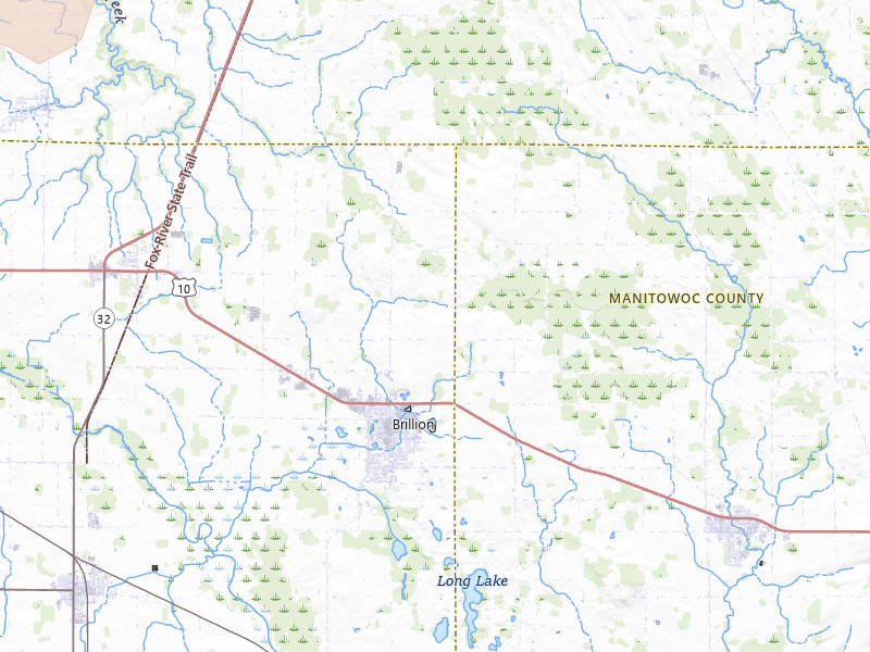 Radar-estimated hail-size map of the storm over Brillion, WI on Jul 1, 2026