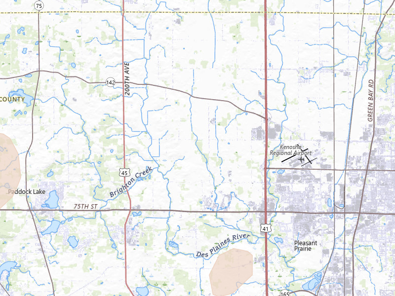 Radar-estimated hail-size map of the storm over Bristol, WI on Apr 17, 2026