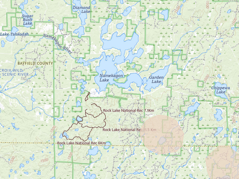 Radar-estimated hail-size map of the storm over Cable, WI on Jul 17, 2026