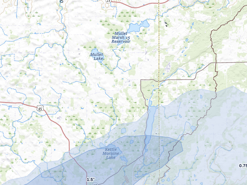 NEXRAD radar-signature map of the hail storm over Campbellsport, WI on May 15, 2026