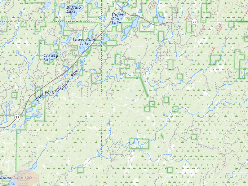 Radar-estimated hail-size map of the storm over Clam Lake, WI on Apr 17, 2026