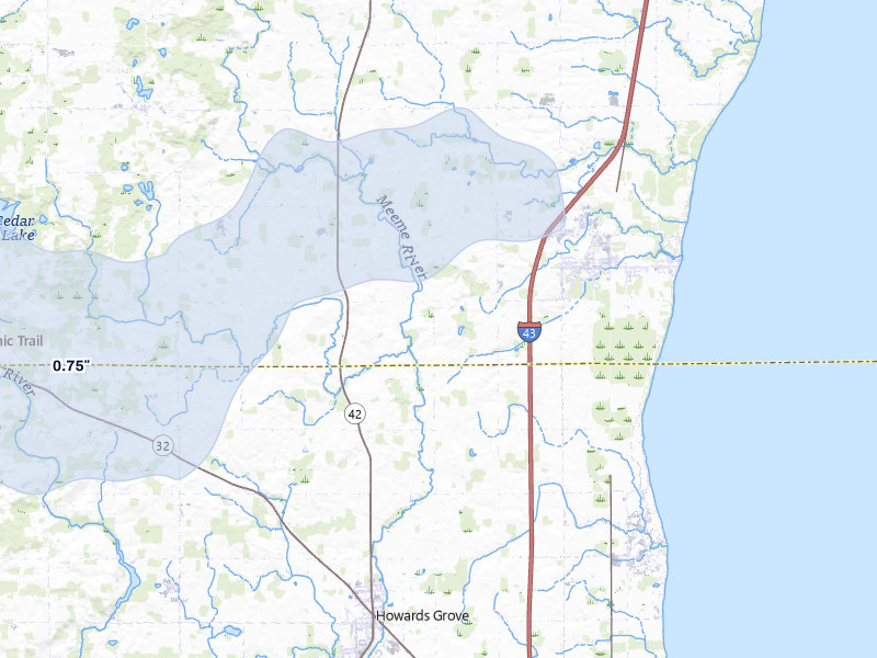 NEXRAD radar-signature map of the hail storm over Cleveland, WI on Mar 30, 2026
