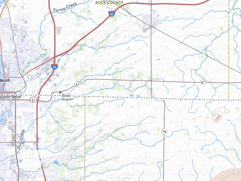 Radar-estimated hail-size map of the storm over Clinton, WI on Jul 27, 2026