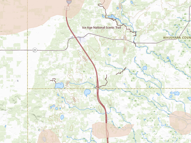 Radar-estimated hail-size map of the storm over Coloma, WI on Mar 31, 2026