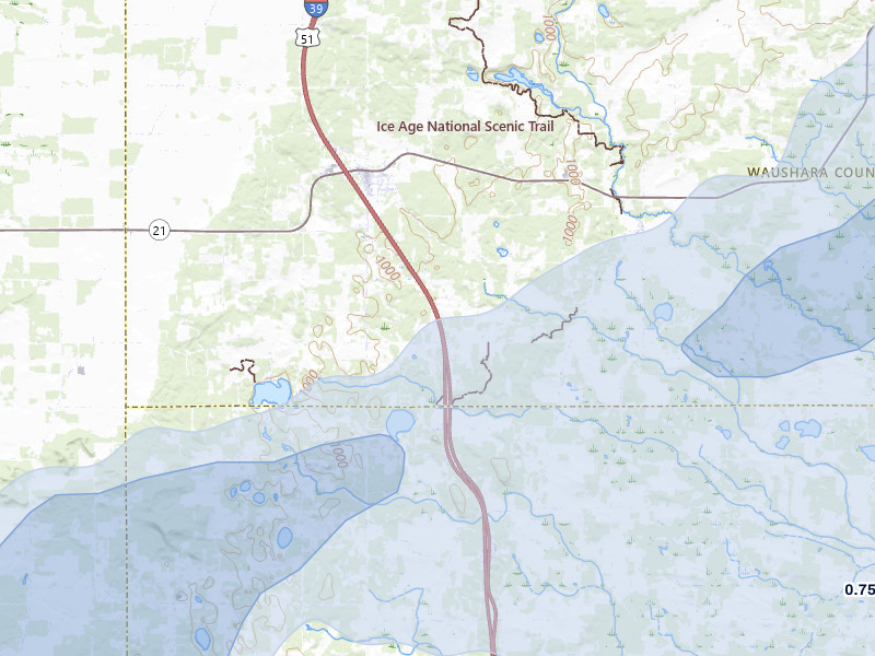 NEXRAD radar-signature map of the hail over Coloma, WI