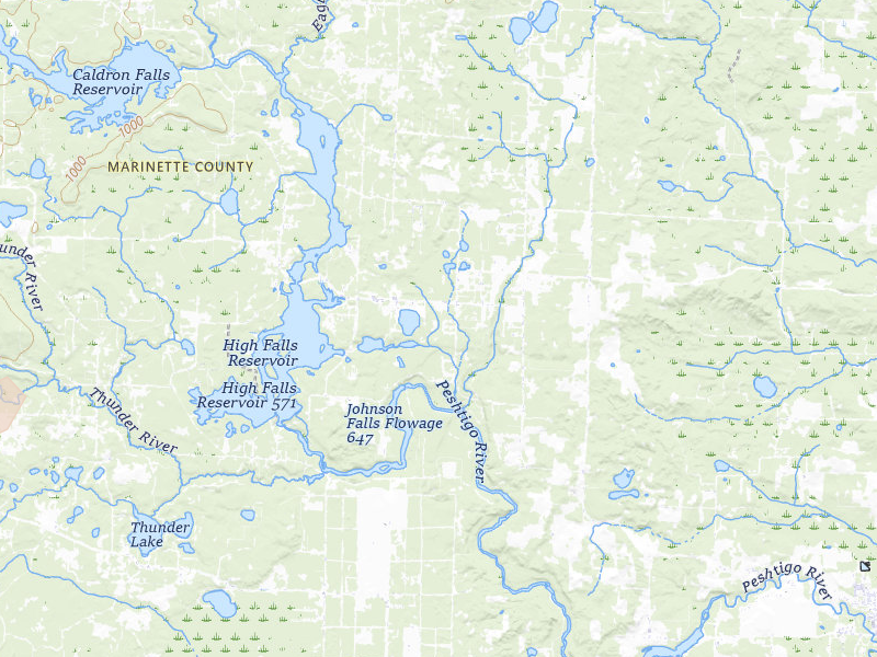 Radar-estimated hail-size map of the storm over Crivitz, WI on Apr 13, 2026