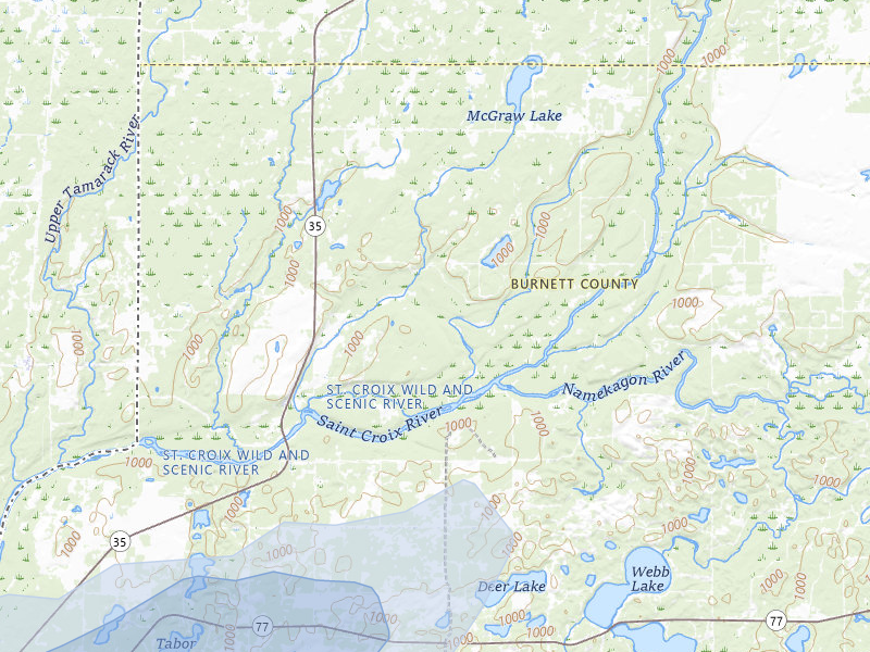 NEXRAD radar-signature map of the hail storm over Danbury, WI on Jun 5, 2026