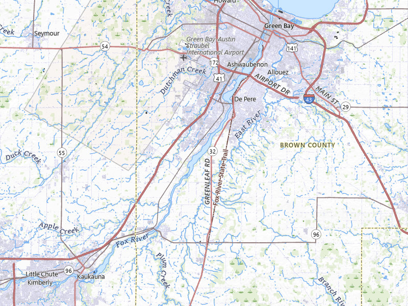 NEXRAD radar-signature map of the hail over De Pere, WI