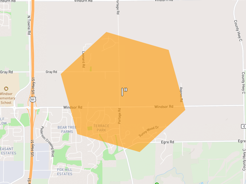 Hail map of Deforest, WI on Jul 2, 2026, hail up to 1"