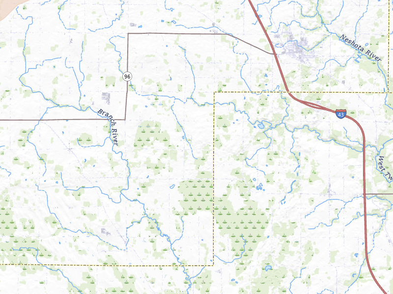 Radar-estimated hail-size map of the storm over Denmark, WI on Jun 30, 2026