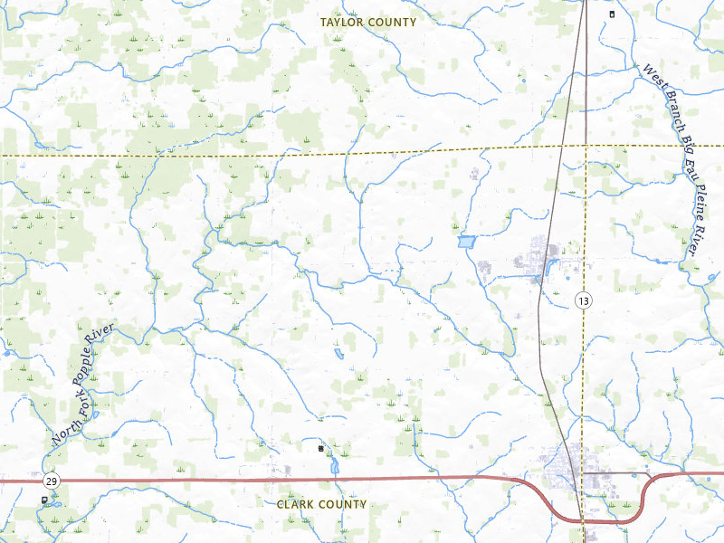 Radar-estimated hail-size map of the storm over Dorchester, WI on May 17, 2026