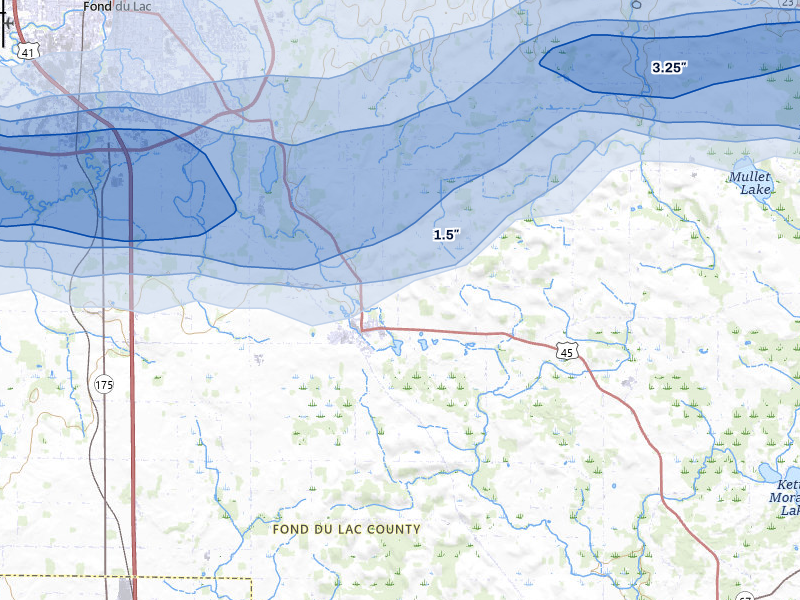 NEXRAD radar-signature map of the hail storm over Eden, WI on Jul 1, 2026