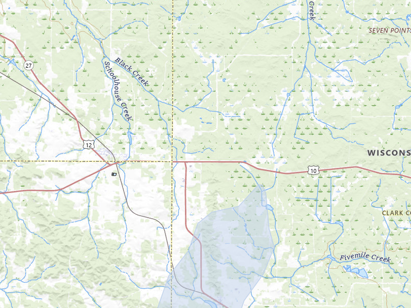 NEXRAD radar-signature map of the hail over Fairchild, WI